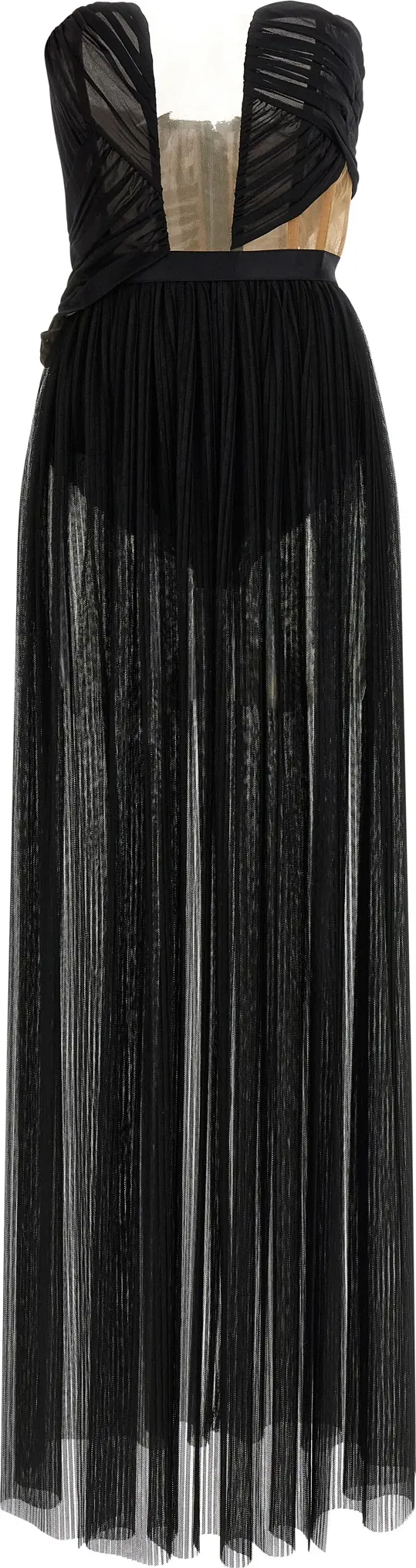 Black Viscose Long Dress
