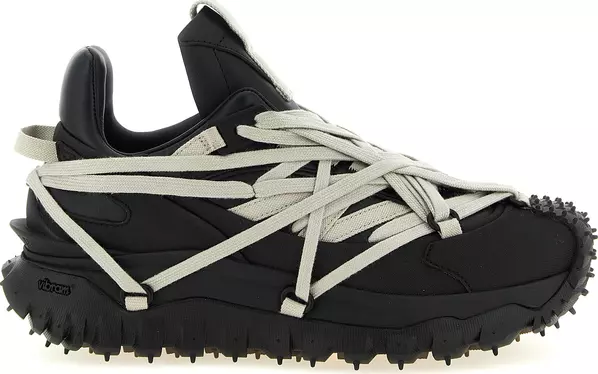 Black Cowhide Athletic Sneakers