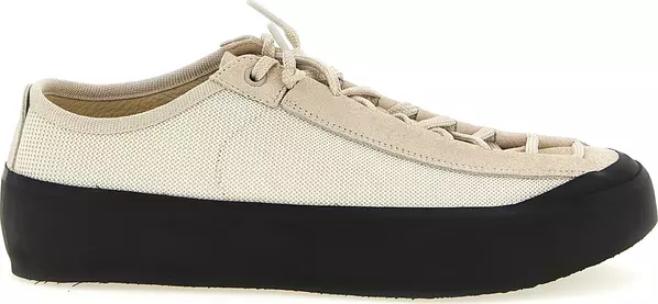 Beige Calfskin Low Top Sneakers