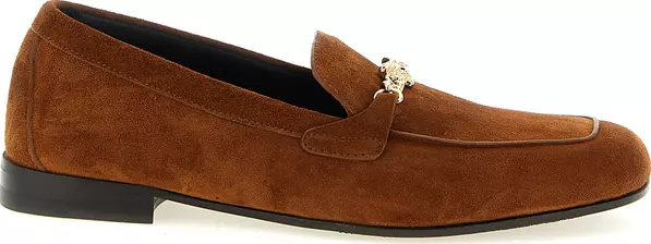 Brown Calfskin Slip-On Loafers