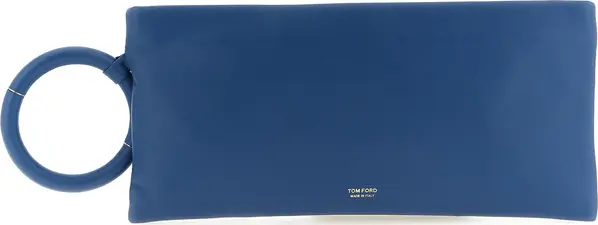 Blue Lambskin Clutch Bag