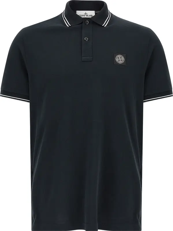 Blue Cotton Polo Shirt