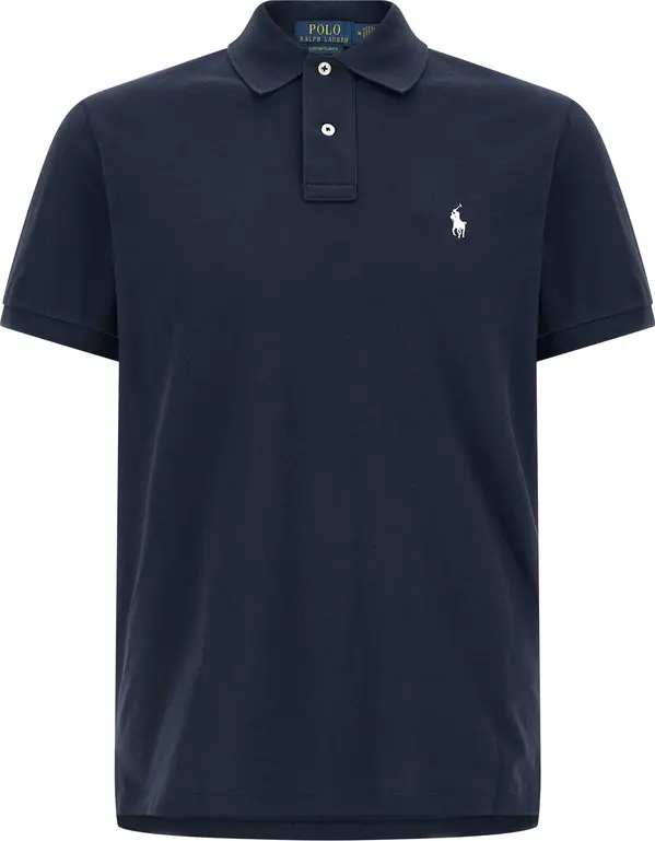 Blue Cotton Polo Shirt