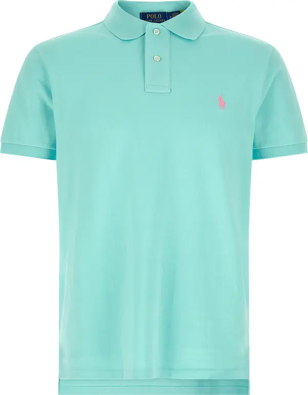 Blue Cotton Polo Shirt