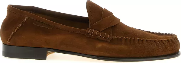 Brown Suede Leather Slip-On Loafers