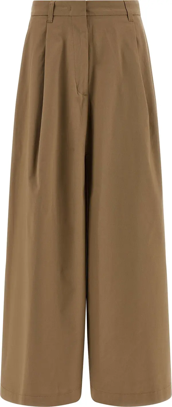 Brown Cotton Mini Skirt