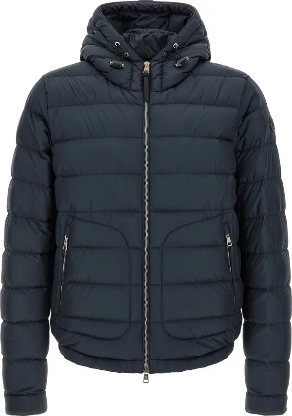 Blue Polyester Full-Length Jacket