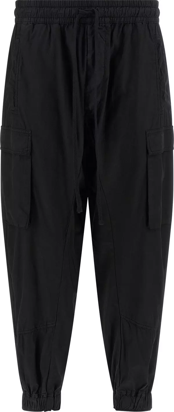Black Organic Cotton Cargo Pants