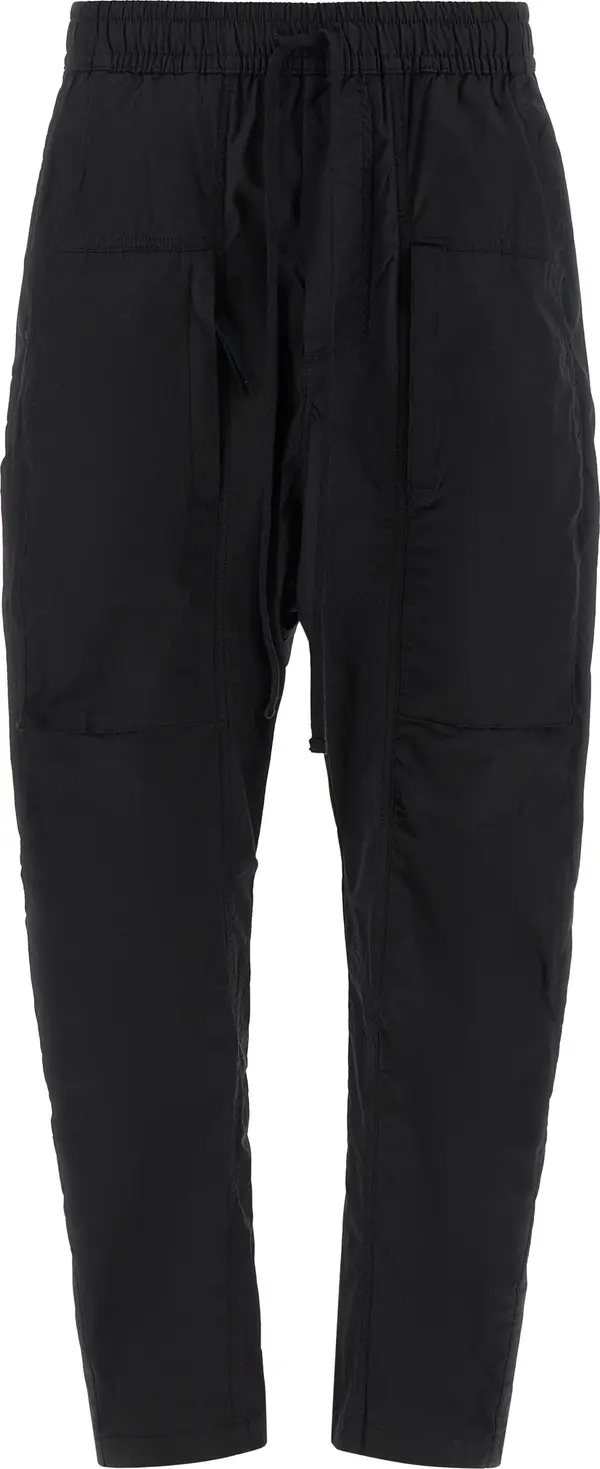 Black Cotton Casual Pants