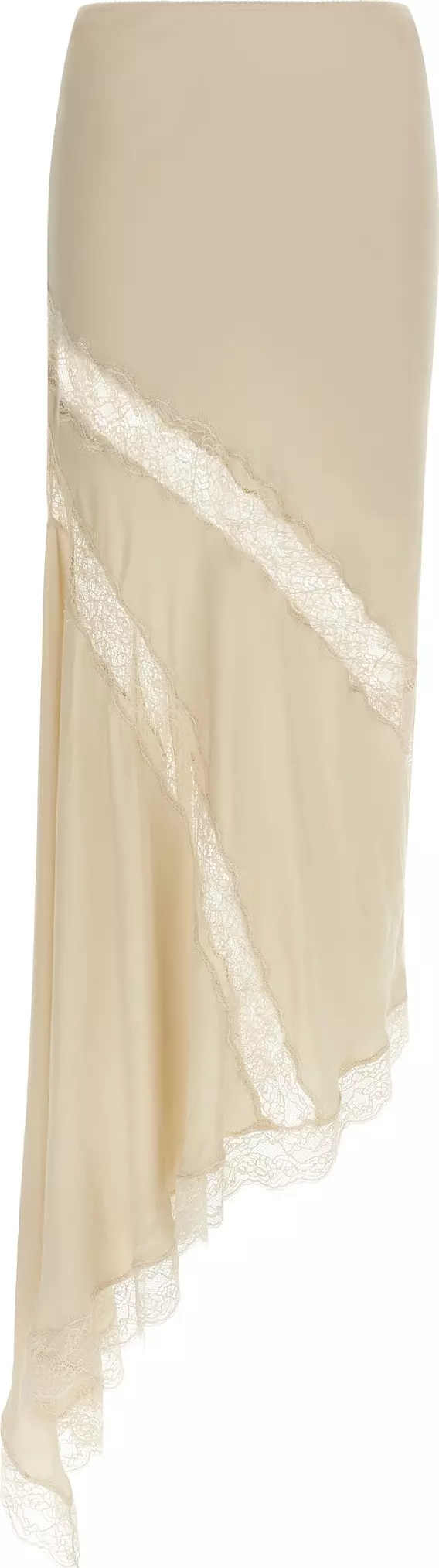 Beige Viscose Mini Skirt