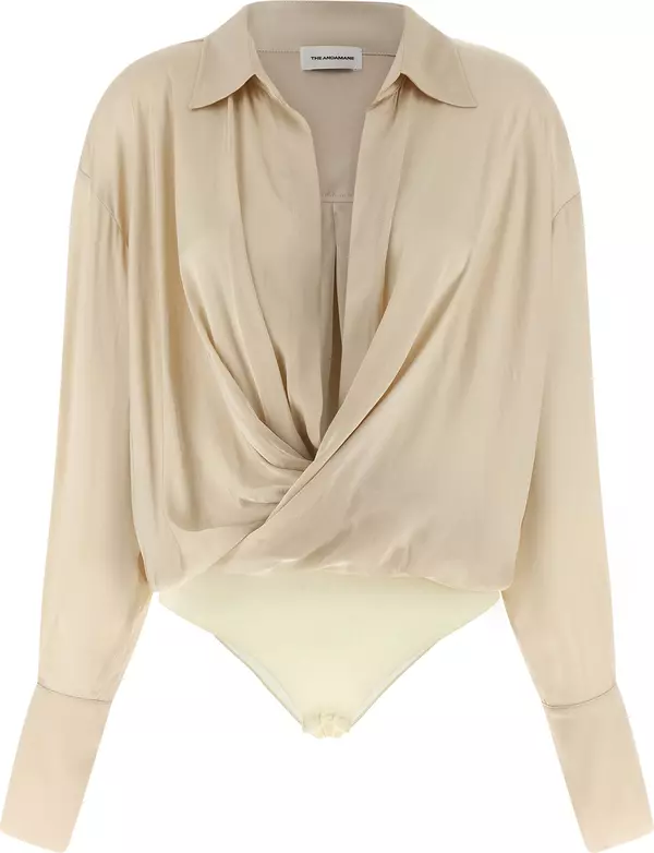 Beige Viscose Bodysuit