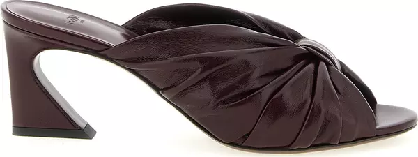 Bordeaux Lamb Leather Platform Sandals
