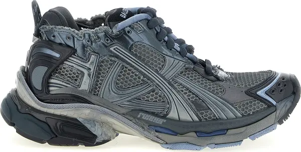 Gray Polyethylene Athletic Sneakers