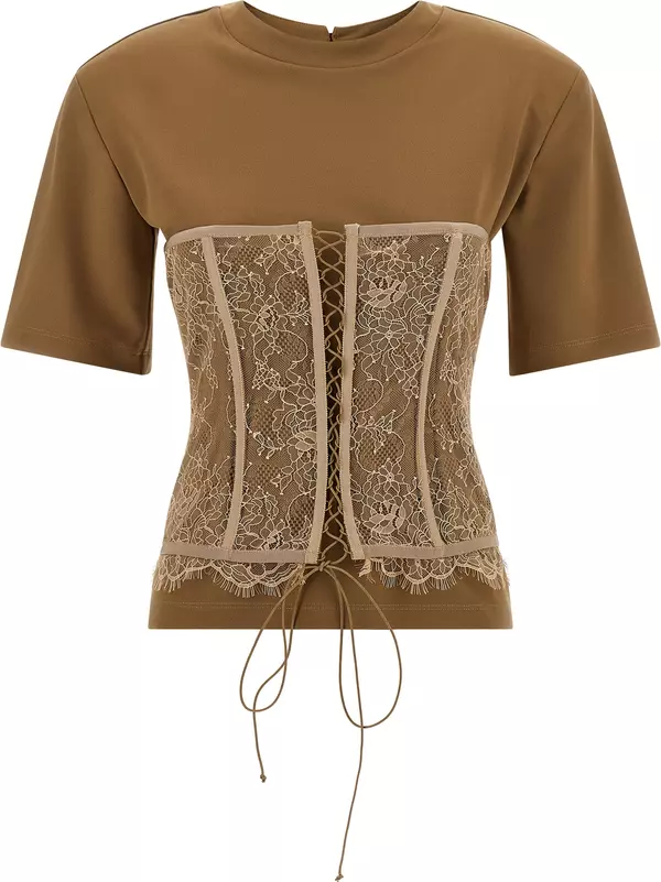 Brown Viscose T-Shirt