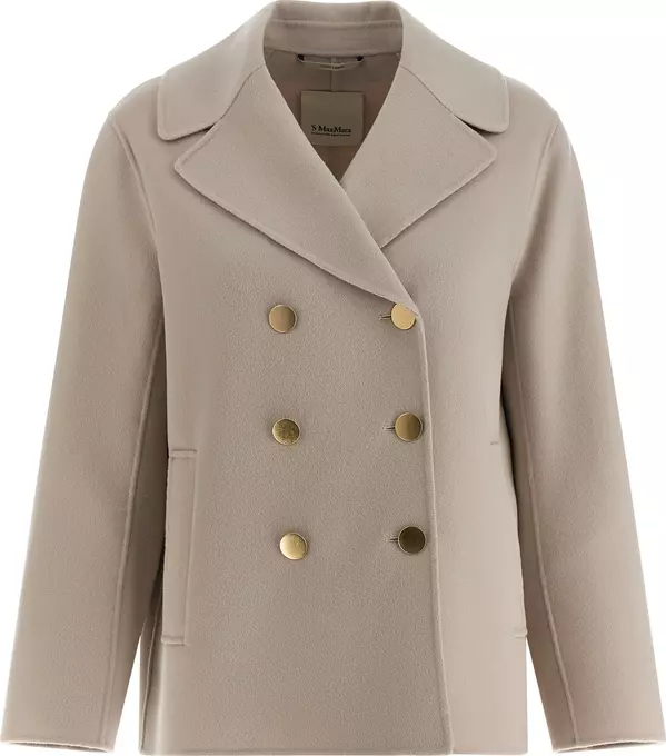 Beige Virgin Wool Biker Jacket