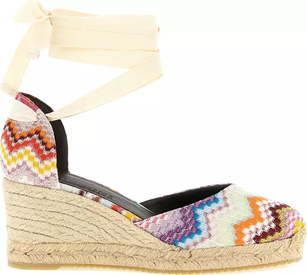 Multicolor Cowhide Wedge Sandals