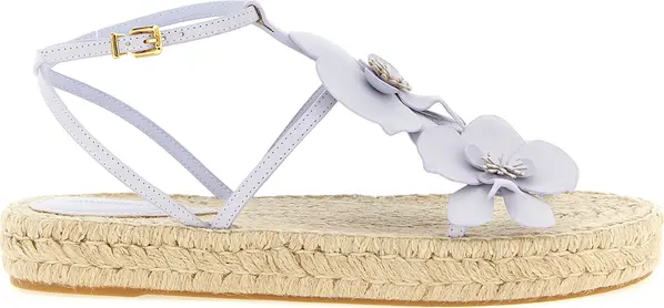 Purple Cowhide Flat Sandals