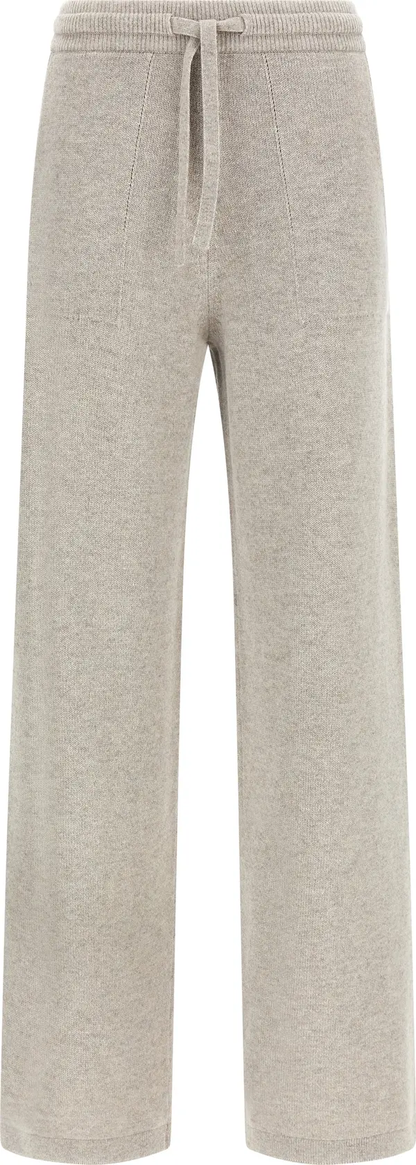 Beige Wool Casual Pants