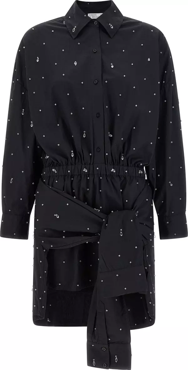 Black Cotton Short Dress