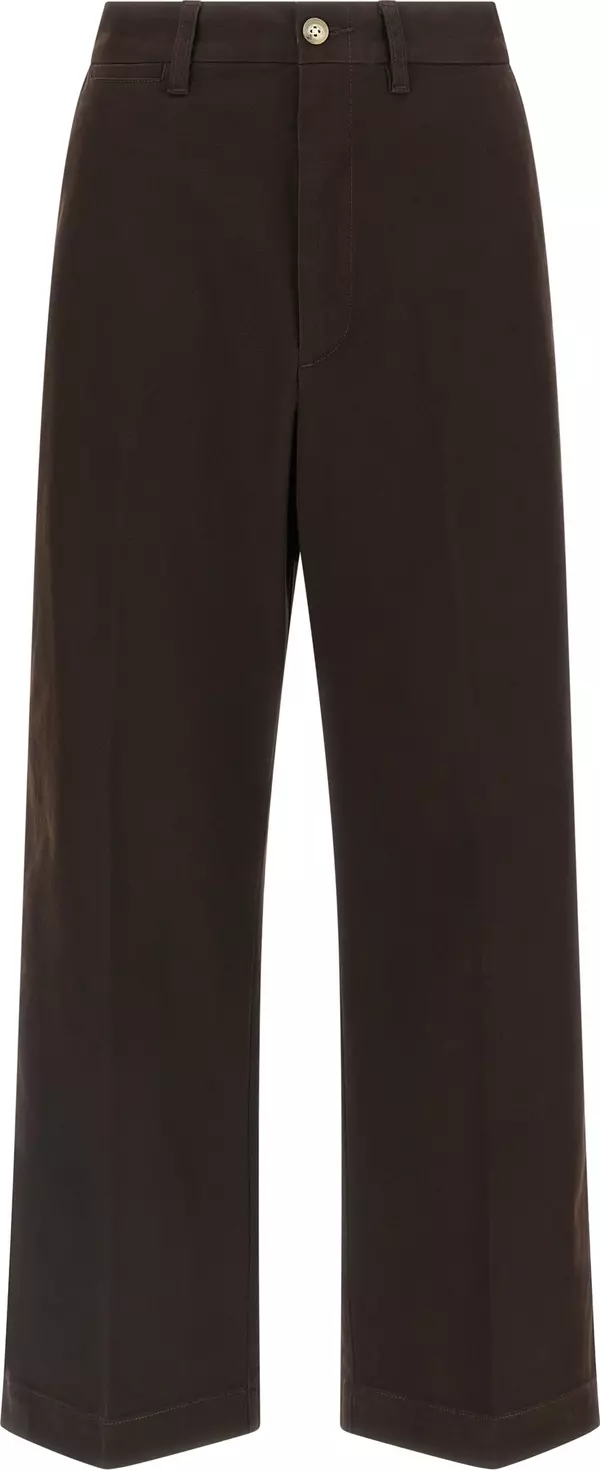 Brown Cotton Chino Pants