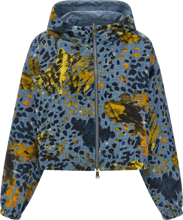 Blue Polyester Shell Jacket