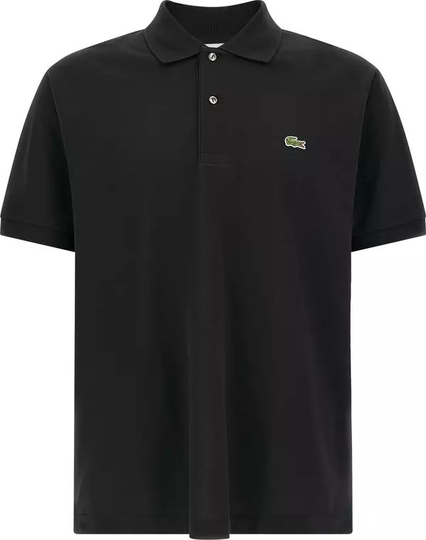 Black Cotton Polo Shirt