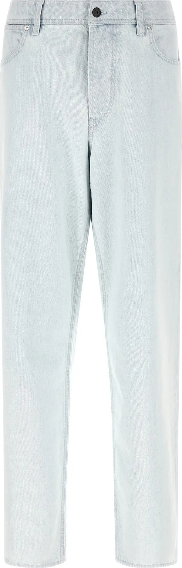 Blue Cotton Straight-Leg Jeans