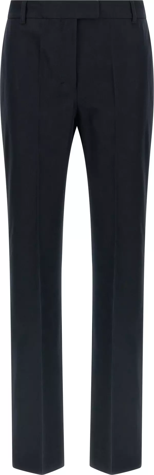 Blue Cotton Flared Pants