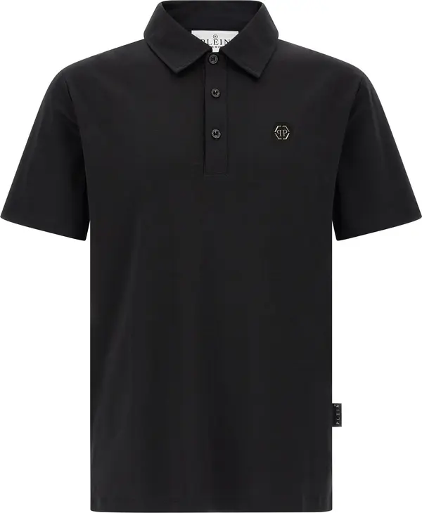 Black Cotton Polo Shirt