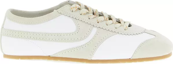 Beige Cowhide Low Top Sneakers