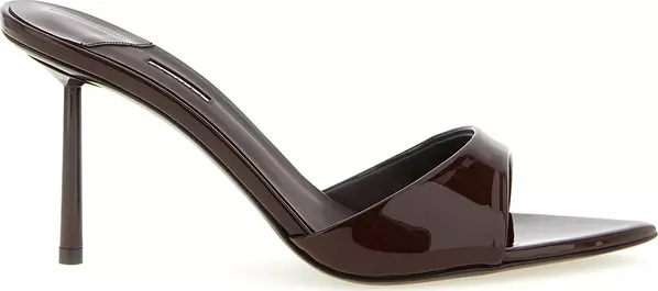 Brown Calfskin Stiletto Heel Sandals
