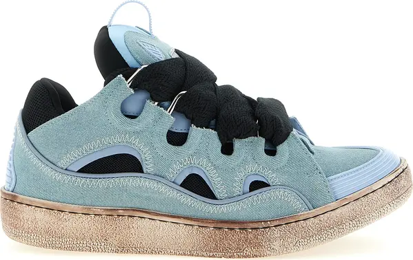 Blue Cotton Athletic Sneakers