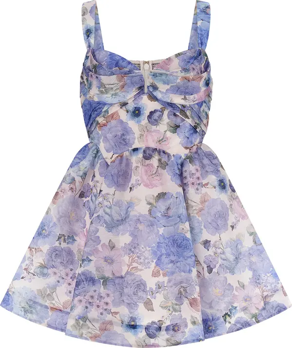 Blue Linen Short Dress