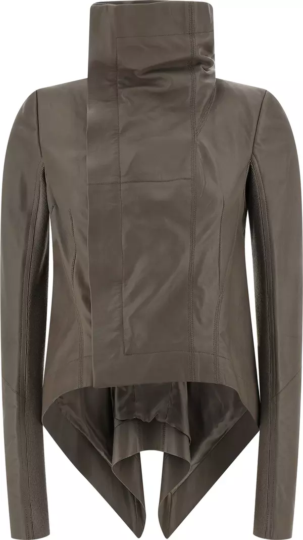 Gray Lamb Leather Leather Jacket