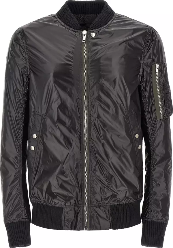 Black Nylon Bomber