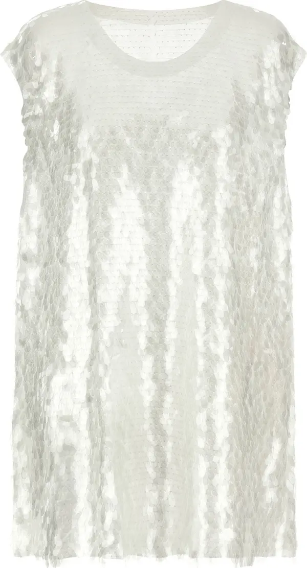 White Polyamide Tank Tops