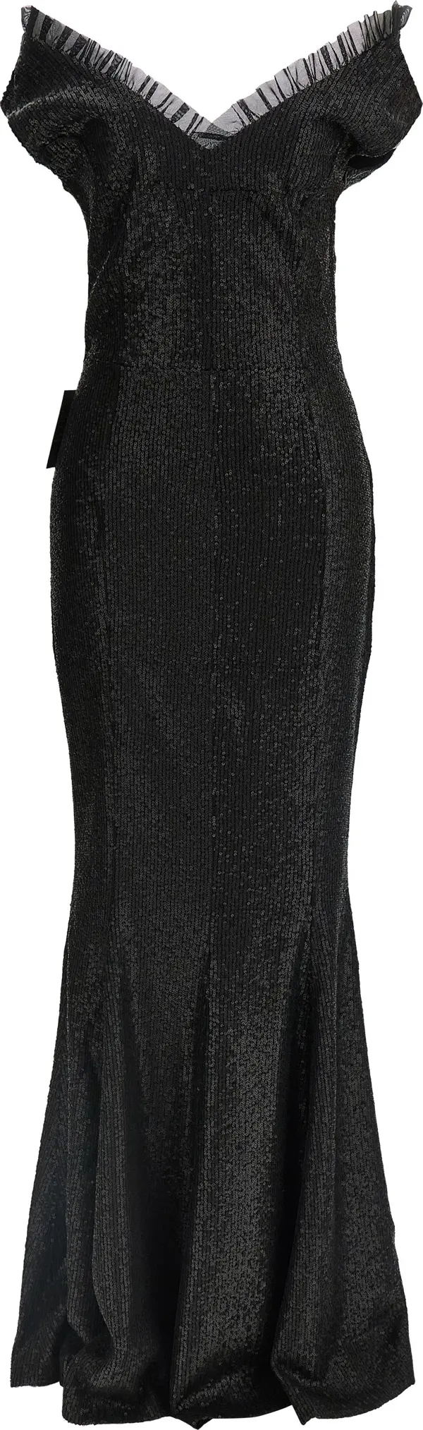 Black Polyester Long Dress