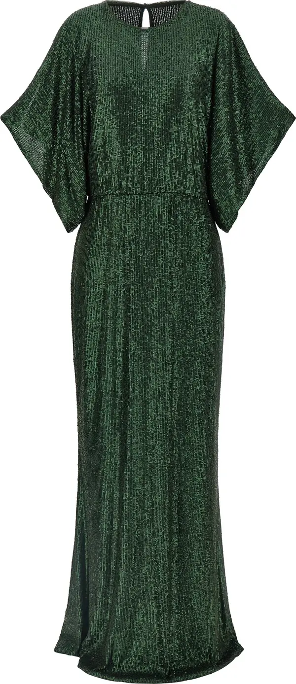 Bicolor Polyester Long Dress
