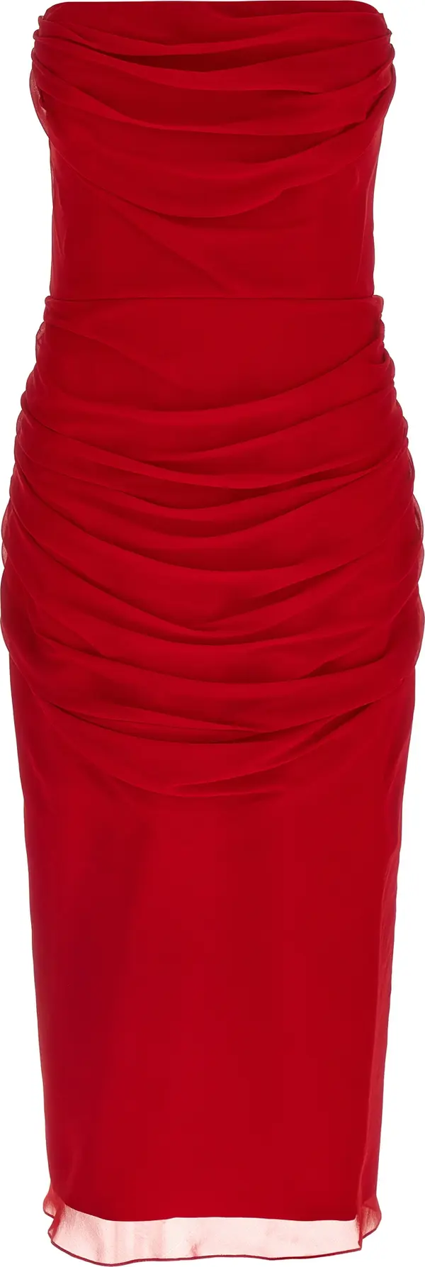 Multicolor Silk Midi Dress