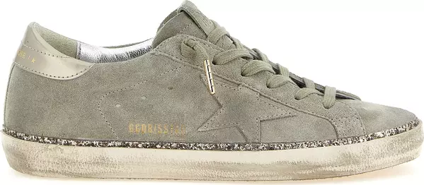 Gray Cowhide Low Top Sneakers
