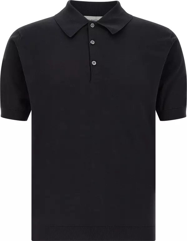 Black Cotton Polo Shirt
