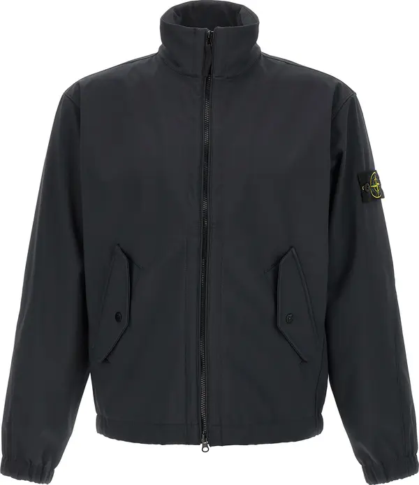 Blue Polyester Shell Jacket