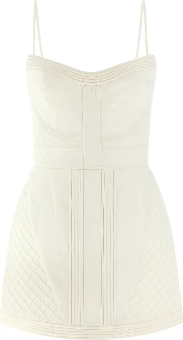 White Cotton Short Dress