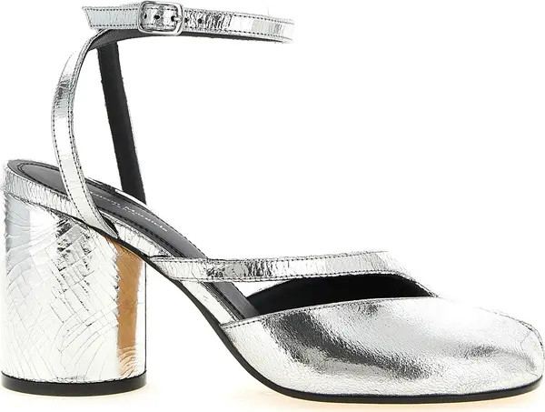 Silver Calfskin High Heel Pumps