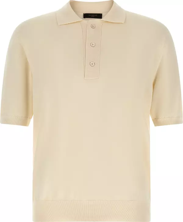 Beige Cotton Polo Shirt