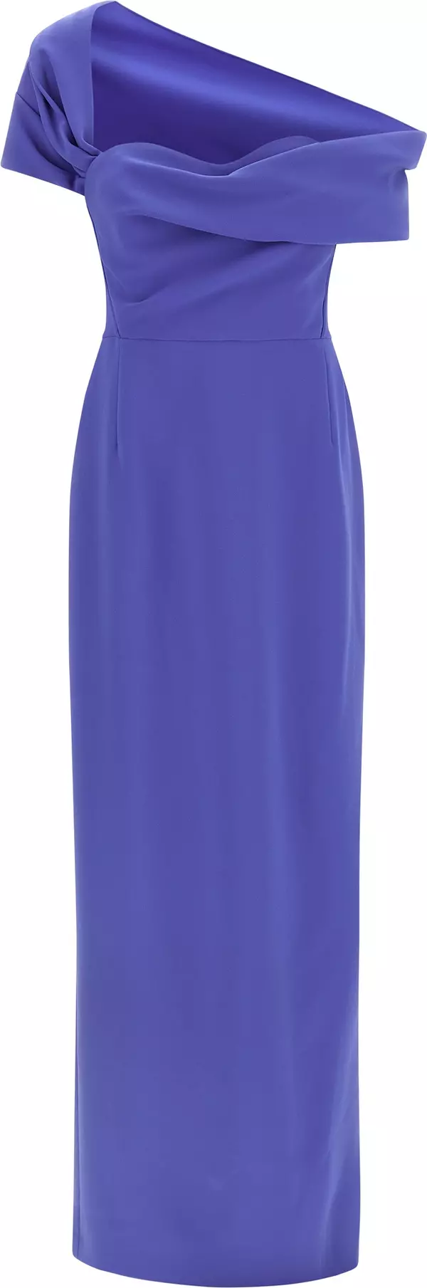 Blue Polyester Long Dress