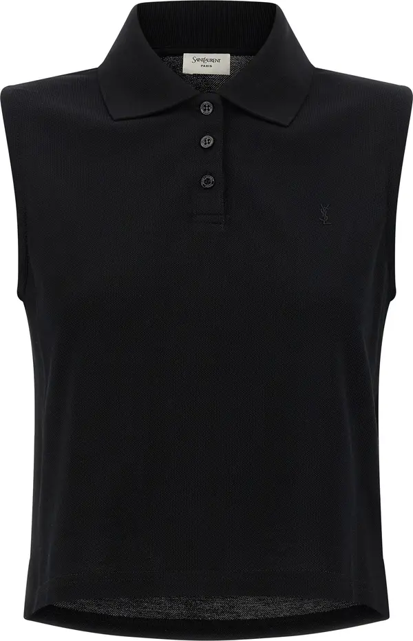 Black Cotton Polo Shirt