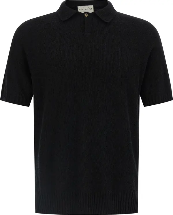 Black Cotton Polo Shirt