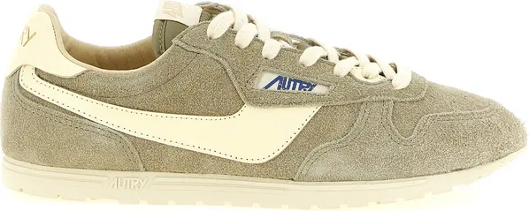 Gray Cowhide Athletic Sneakers