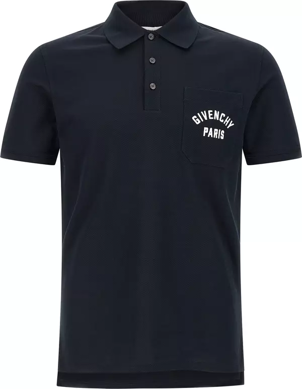 Blue Cotton Polo Shirt